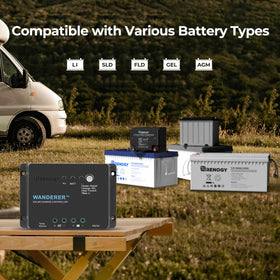 Battery compatibility of Renogy Wanderer Li supporting LiFePO4, AGM, Gel, Flooded