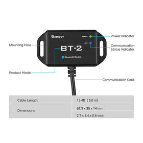 RENOGY REGO BT-2 includes a 16.4 ft cable