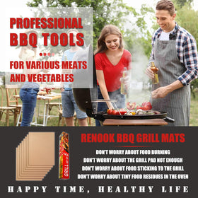 Renook copper mats with non-stick coating prevents sticking while grilling
