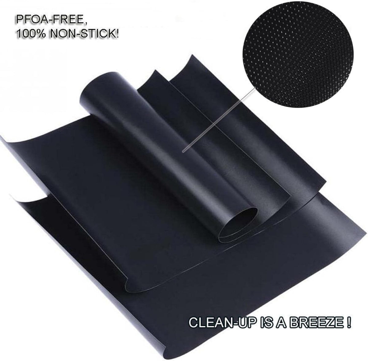 Renook grill mats for outdoor grilling, keeps grill clean and food intact.