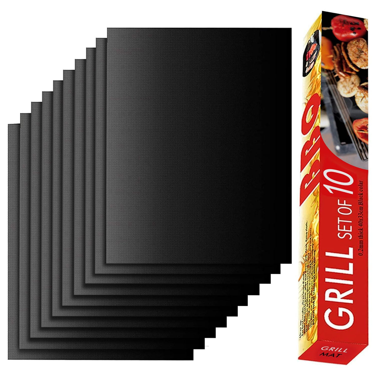 Renook grill mats on a gas grill showing non-stick surface for easy cooking and cleanup