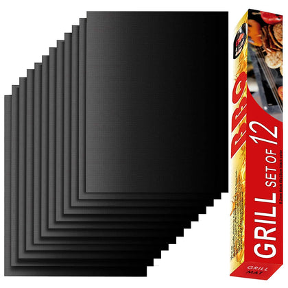 Renook grill mats set 12 top view with non-stick surface for no-sticking grilling.