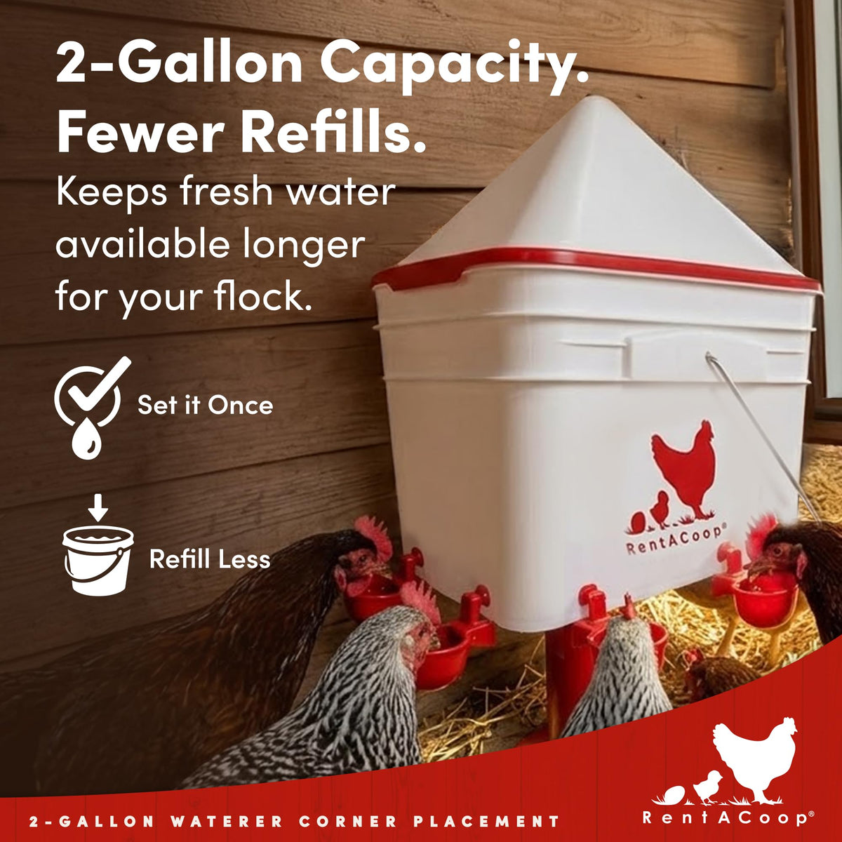 RentACoop 2-gallon bucket and lid demonstrating large capacity