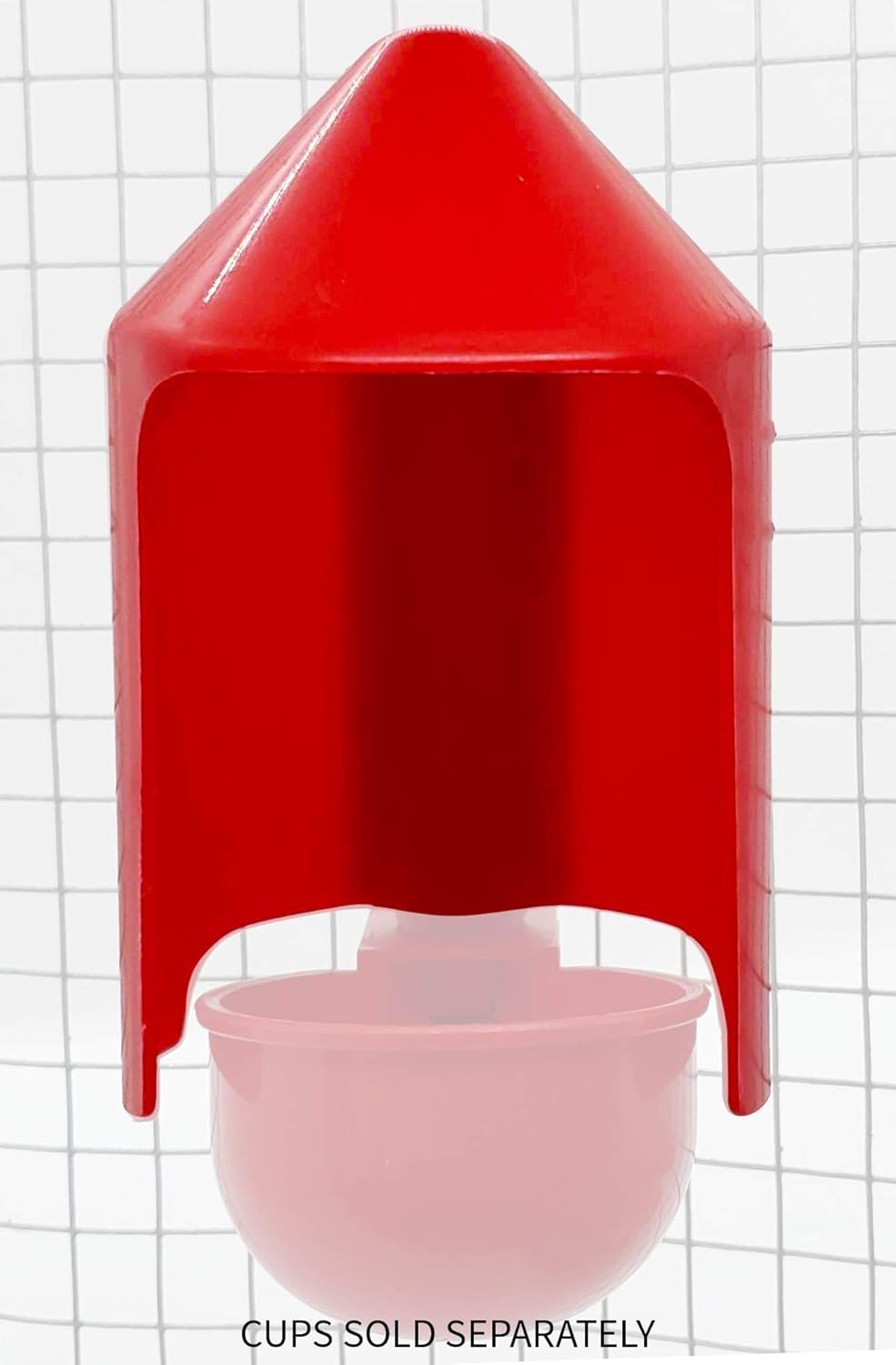 RentACoop anti-dirt cup cover dust-block closeup shows debris prevention for cleaner water.