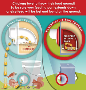 Durable BPA-free material resists weather while keeping feed and water fresh.