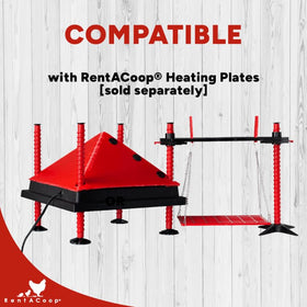 RentACoop Chick Feeder Waterer Stand demonstrates modular compatibility with drinkers