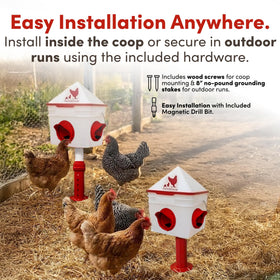 RentACoop Chick2Chicken anti-roost cone reduces roosting disturbances near feeder