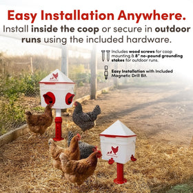 RentACoop Chick2Chicken horizontal nipples ensure mess-free drinking for flock
