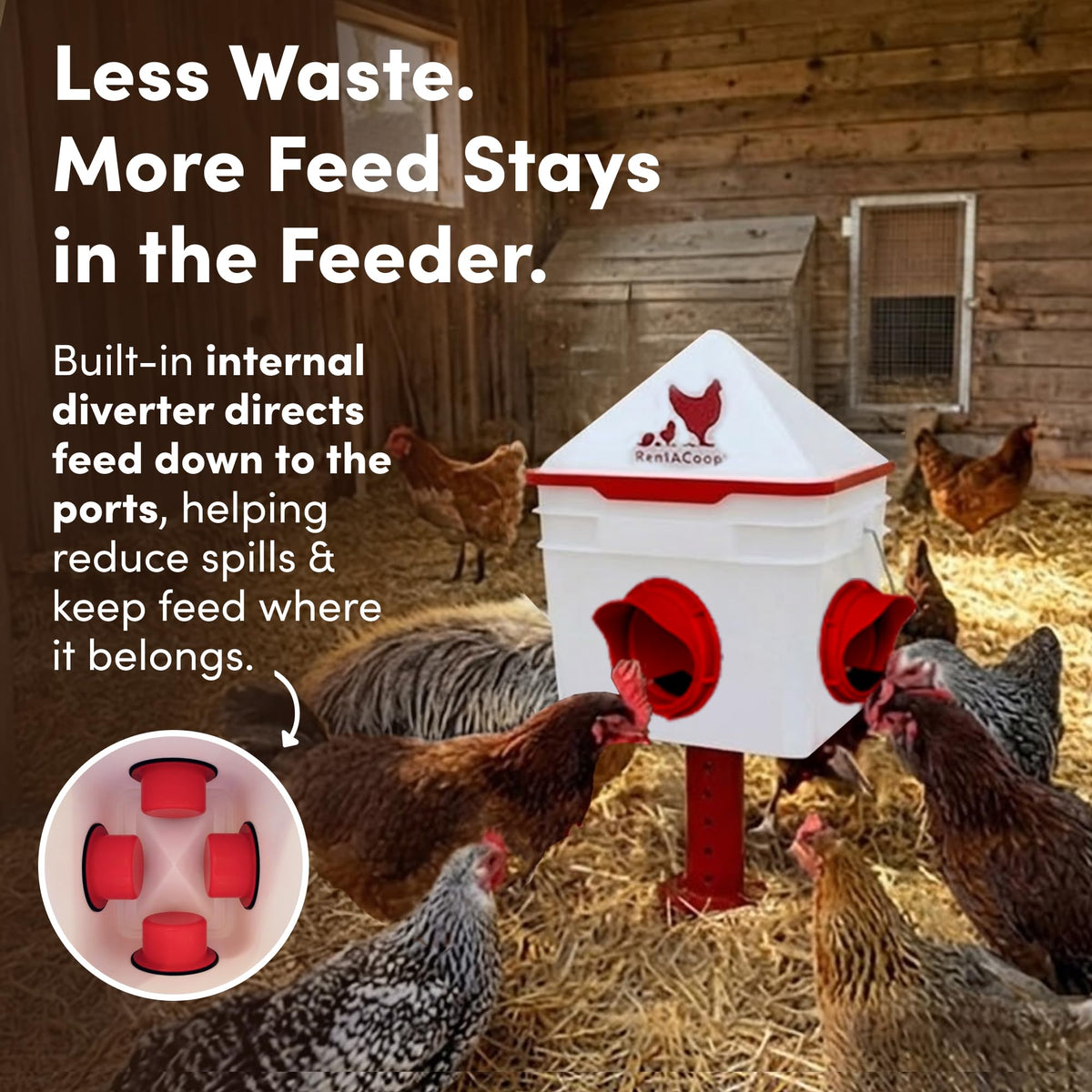 RentACoop Chick2Chicken top-fill waterer for quick hose refills