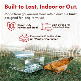 RentACoop contents include feeder, treadle, blinds, rain cover, and hardware.