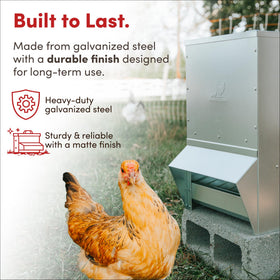 RentACoop 50lb trough kit includes lid and rain hood