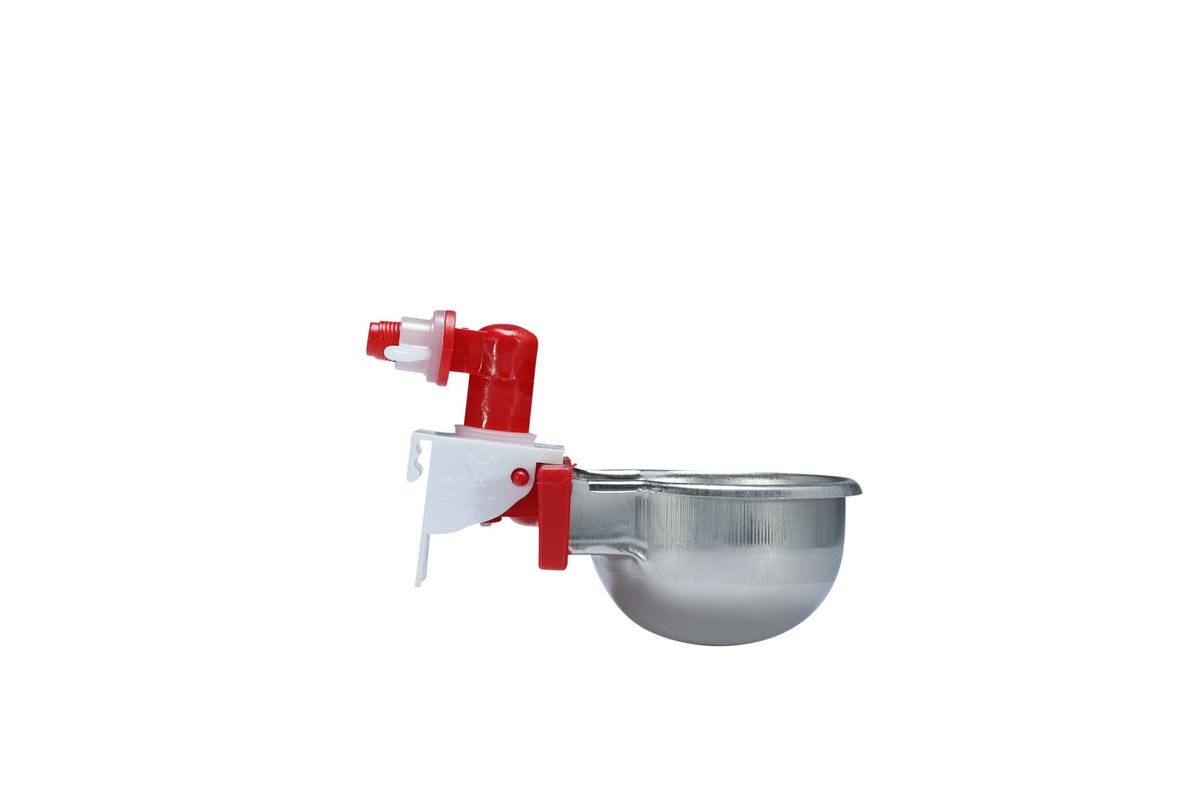RentACoop Rac Paws cups refill mechanism keeps water available with minimal spill.