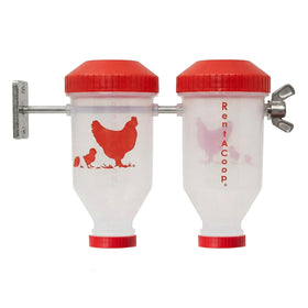 RentACoop wall-mount chicken treat dispenser enhances coop enrichment and reduces boredom