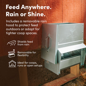 RentACoop weatherproof feeder suitable for outdoor use in all seasons