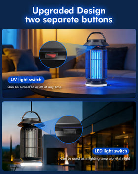 REOGLE bug zapper UV light attracts insects for quick capture.