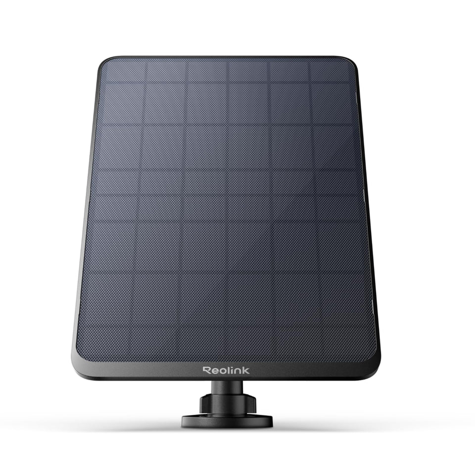 REOLINK 12W solar panel powers wireless cameras outdoors with steady charging.