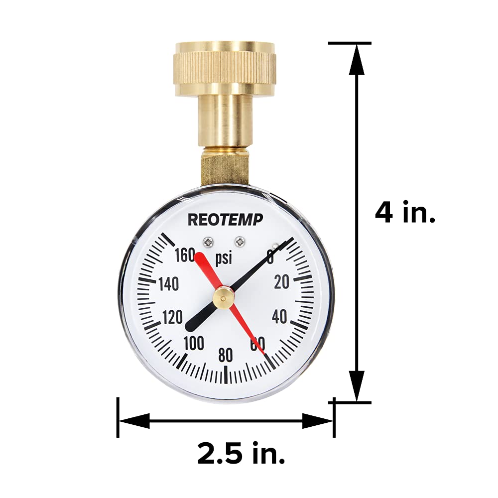 REOTEMP PD25H red max pointer shows pressure spikes while away.