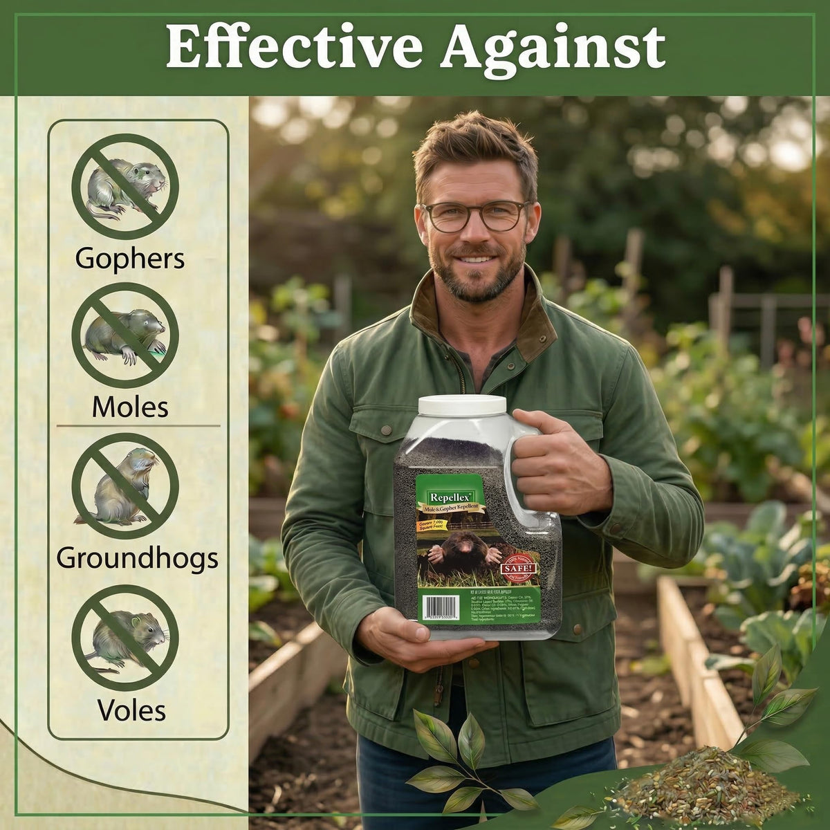Repellex 7 lb bag provides broad lawn protection with ready-to-use granules.