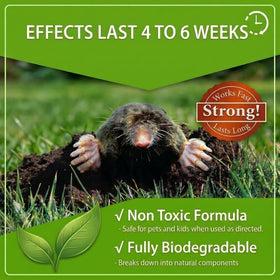 Outdoor lawn protected for weeks after applying Repellex granules.
