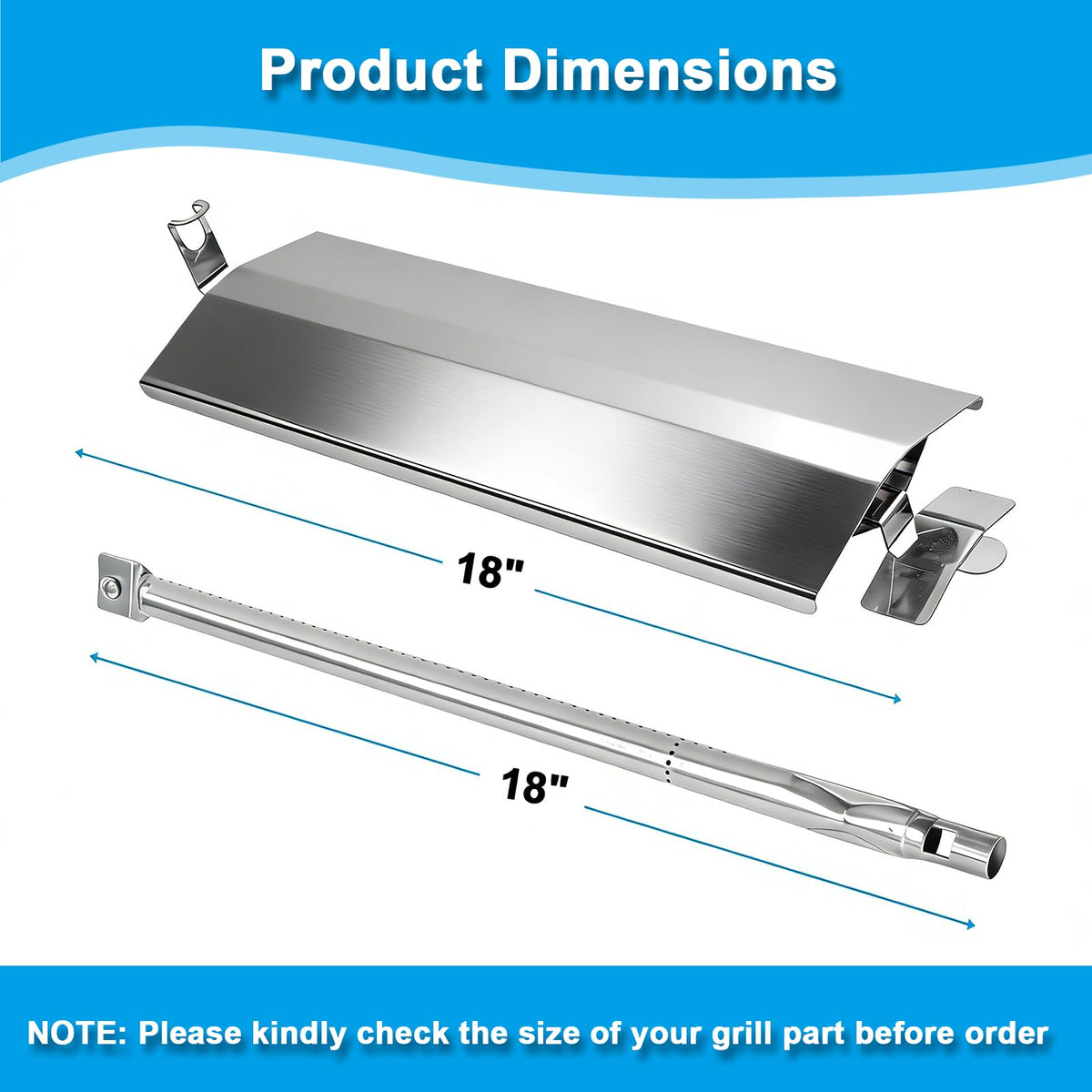 Replace Parts Magma burner 18-inch with screw provides easy installation and secure fit.