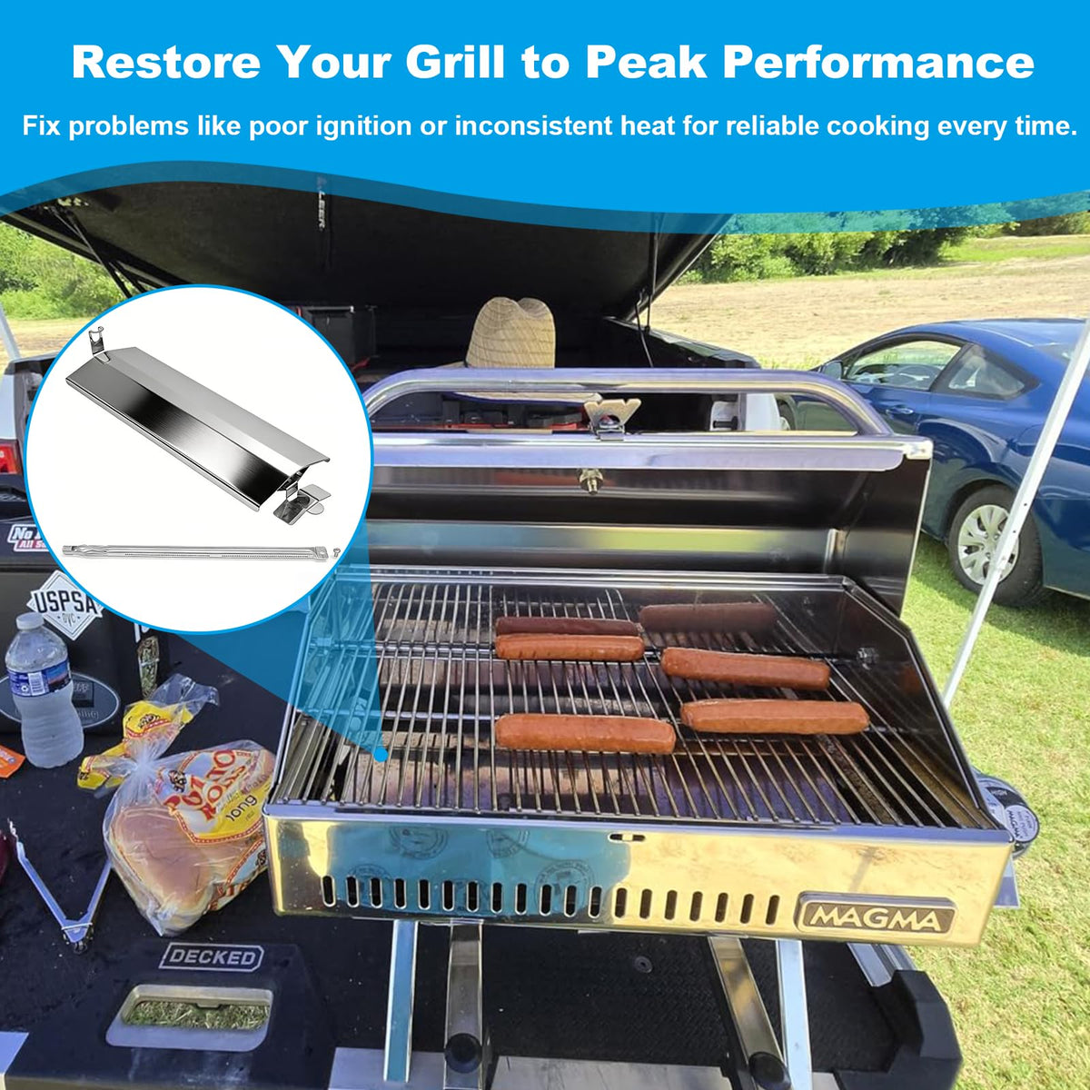 Replace Parts Magma installation kit speeds setup and restores grill performance.