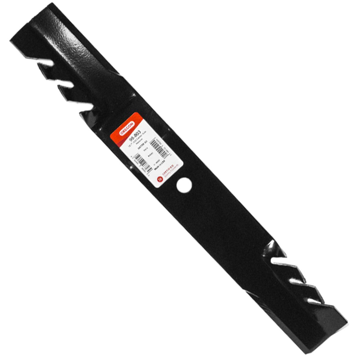 Replaces Toro Oregon Gator G3 blades install for improved mowing efficiency and even clippings.