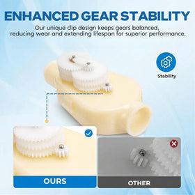 Valve showing crack-resistant polymer shell and low-friction gear