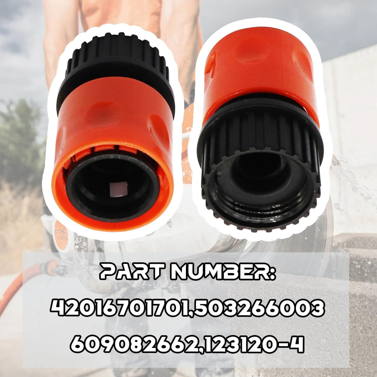Orange plug-and-play sleeve supports stable operation on compatible saws.