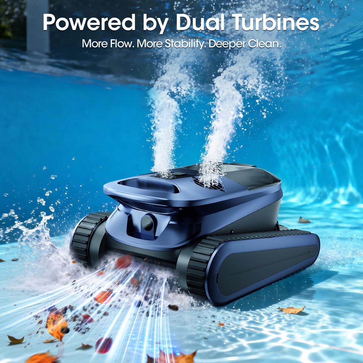 RERIOU SAT40 rear scrubber maintains wall contact for complete pool edges