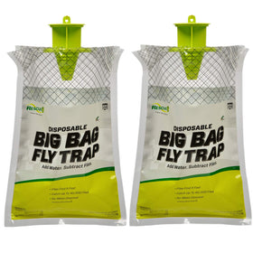 RESCUE! Big Bag Fly Trap ready for outdoor installation to curb yard flies.