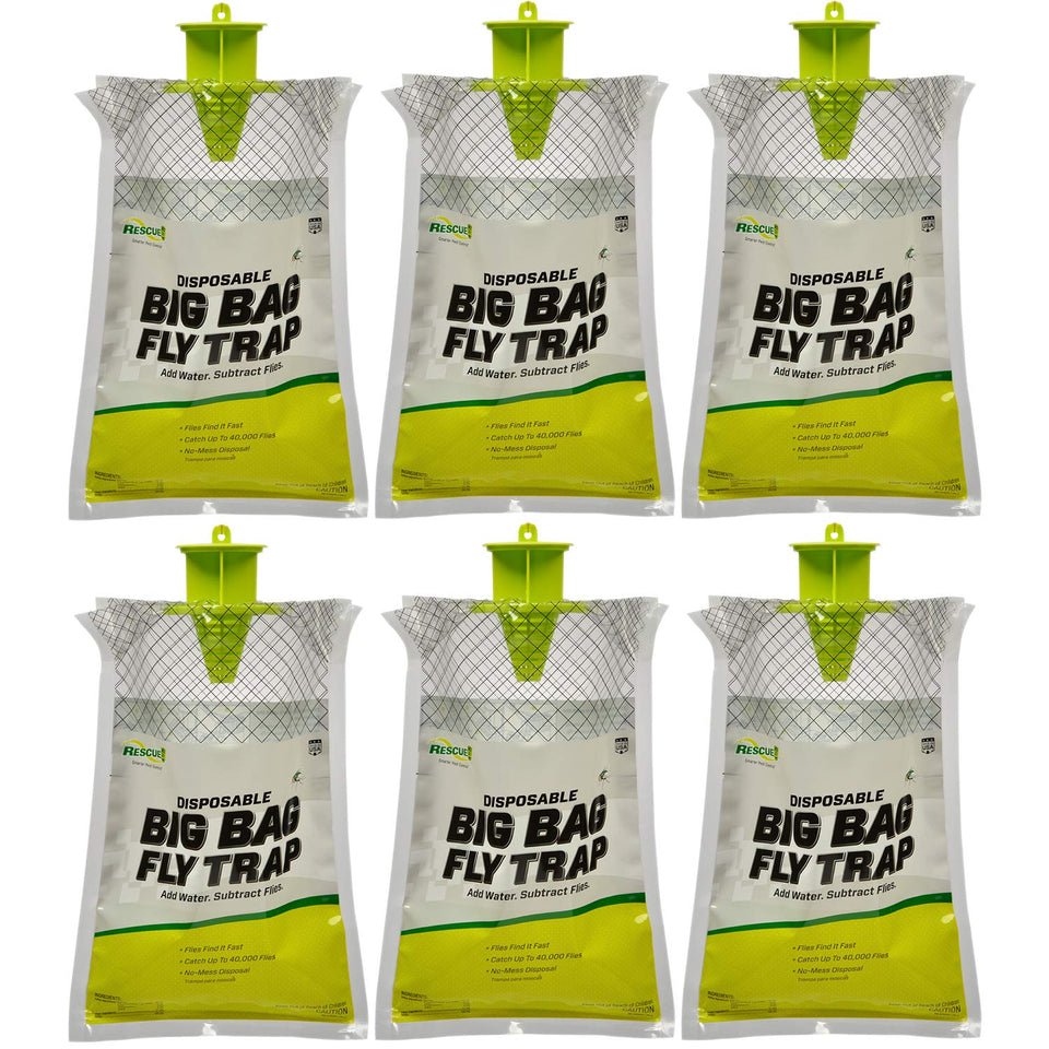 RESCUE! Big Bag Fly Trap outdoor setup for large yard fly control.