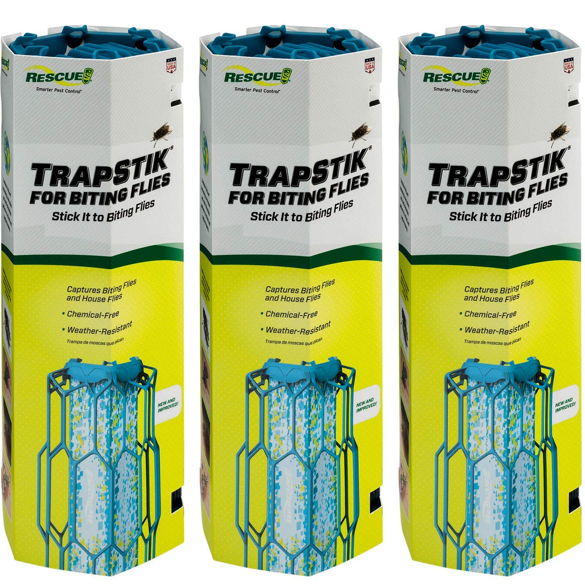 RESCUE! Deck & Patio Fly TrapStik hung outdoors in a discreet spot