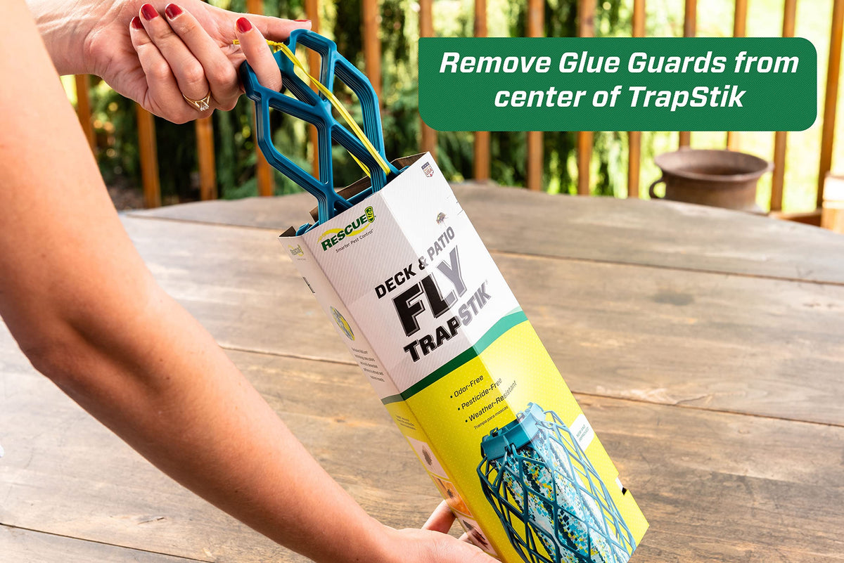 RESCUE! Deck & Patio Fly TrapStik USA-made badge on packaging