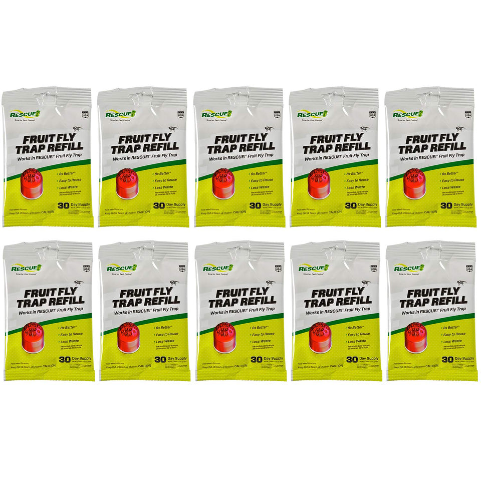 RESCUE! bait refill 30-day pack showing two tubes ready to use in a kitchen setting