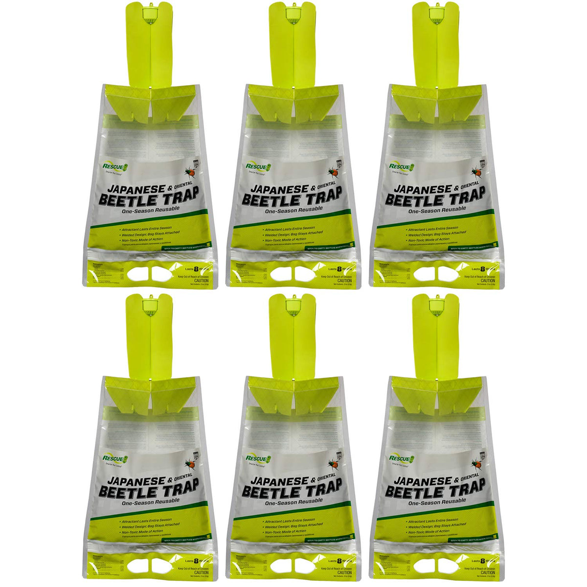 RESCUE! Japanese Beetle Trap panels attract beetles to protect garden plants.