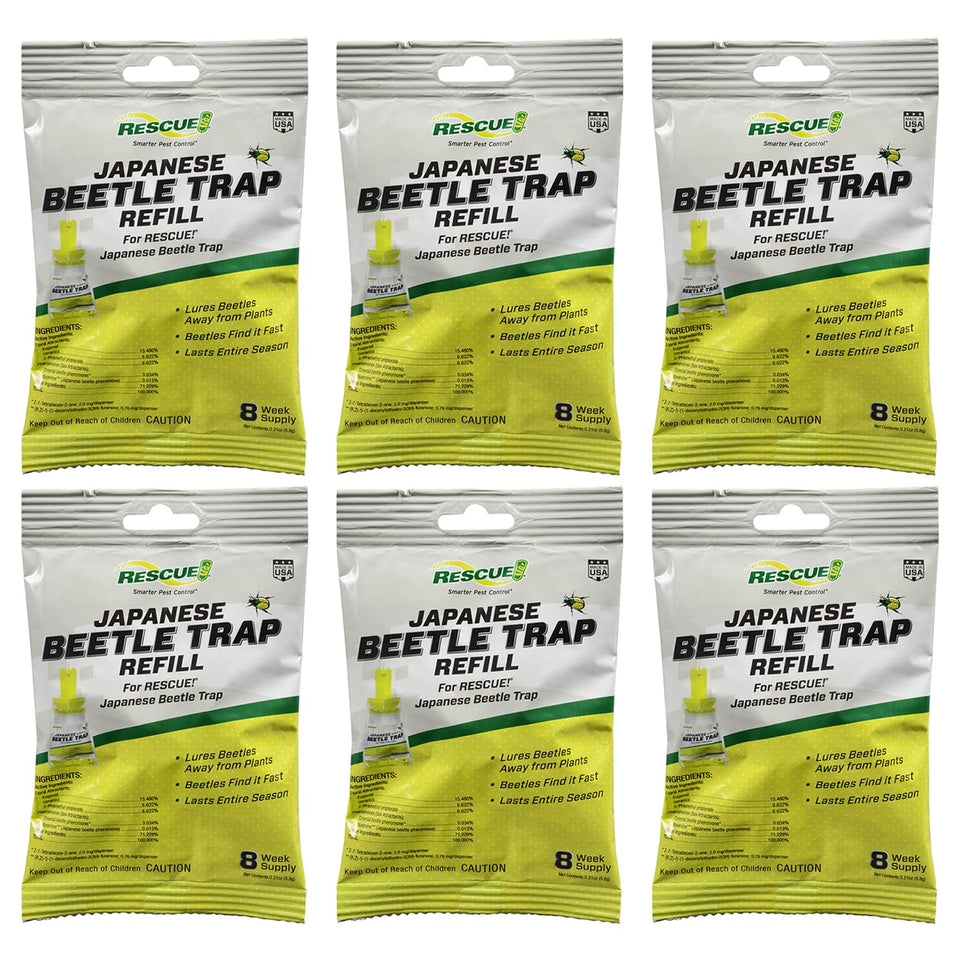 RESCUE! refill lure closeup attracting beetles to the trap and away from plants