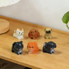 ResinGlow mini dogs figurines in assorted poses for terrariums and dollhouses