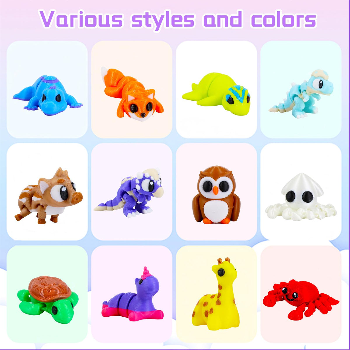 ResinGlow party favors mini animals ready for celebrations and themed events.