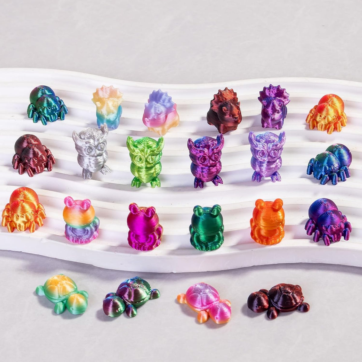 ResinGlow rhino gradient mini figurine brings playful display energy.