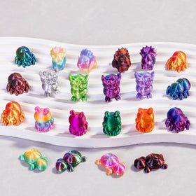 ResinGlow rhino gradient mini figurine brings playful display energy.