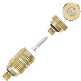 RESNSTAR brass misting nozzle 10-pack side view highlighting compact design for easy installation