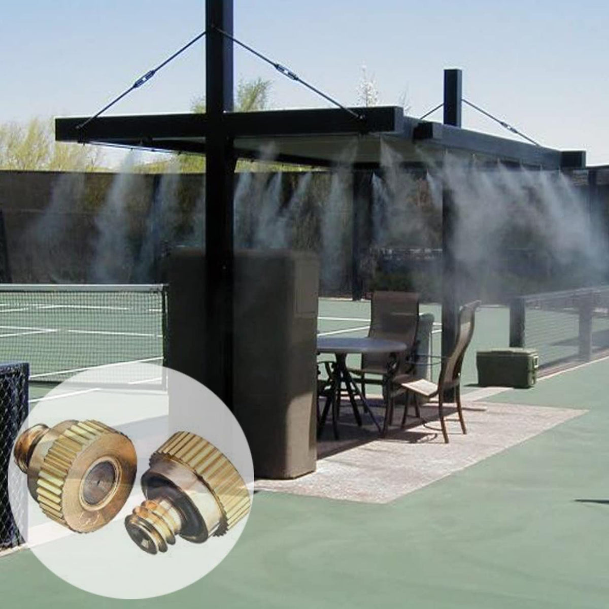 RESNSTAR misting nozzle shows leak-proof, self-sealing o-ring design