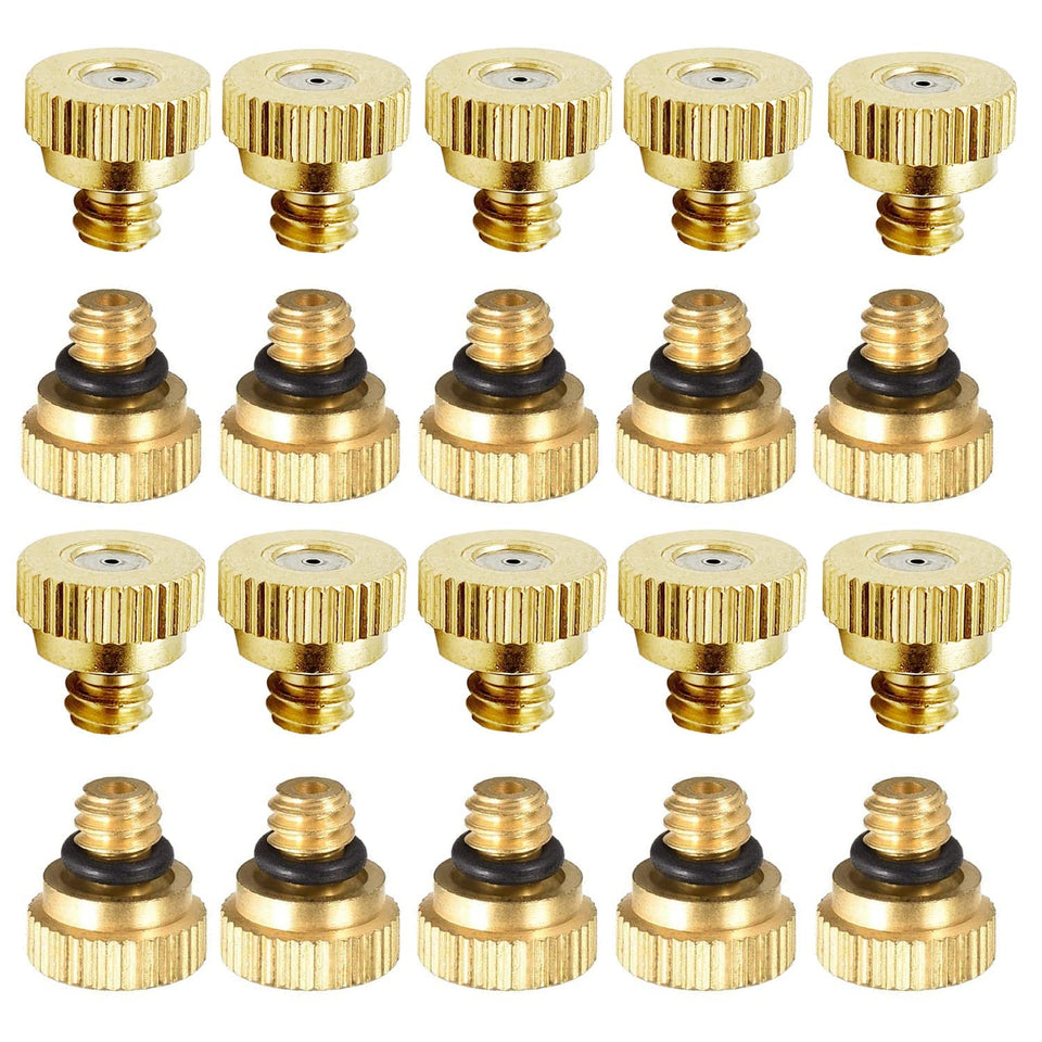 RESNSTAR brass misting nozzle tee for 10-24 UNC fits garden irrigation with easy install