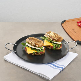 Restaurantware Met Lux small nonstick comal provides quick meals for brunches or tasting menus