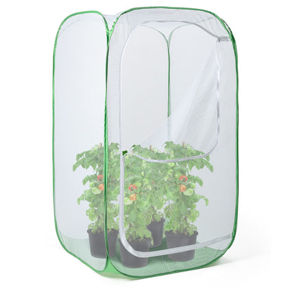 RESTCLOUD 48-inch mesh enclosure front view, pest guard for garden crops