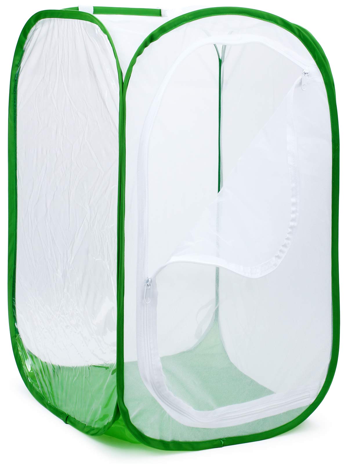 RESTCLOUD collapsible insect mesh cage showing side door for easy feeding and maintenance.