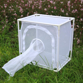 RESTCLOUD Monarch habitat door zipper shows easy feeding and release access.