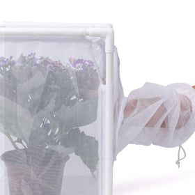 RESTCLOUD Monarch habitat mesh closeup emphasizes breathable netting for caterpillars.