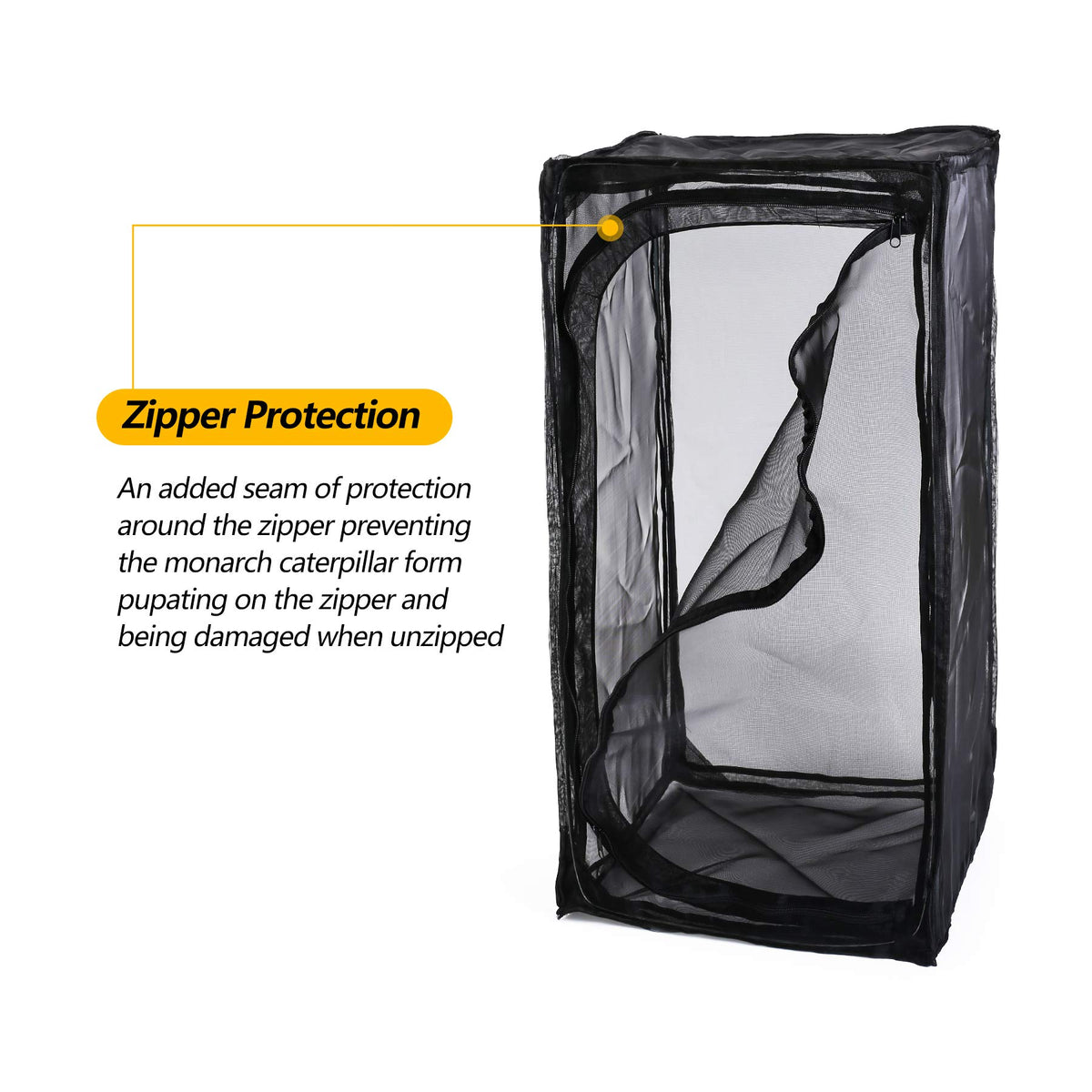 RESTCLOUD Monarch Habitat mesh panel airflow ensures breathable conditions for caterpillars