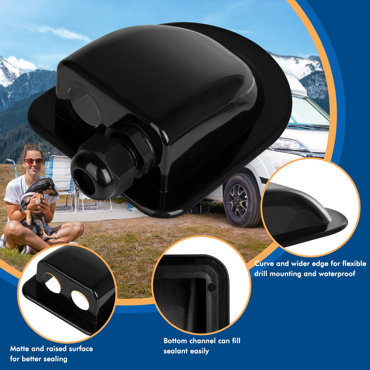 Restmo rugged ABS plastic gland provides durable weather resistance